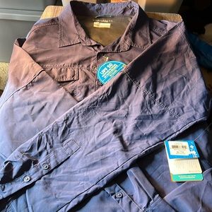 Columbia NWT Mens LS Kestrel Trail OmniShade Shirt Color Blue Size XL